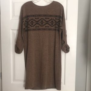 Aztec print shift dress